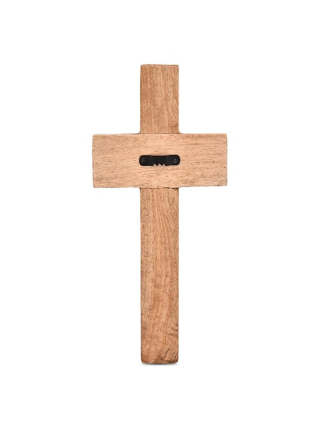 EDHAS Mango Wood White Cross Carved Floral-Design Family Cross Decor,Home Decoration (10" x 6" x 0.5") - Image 5